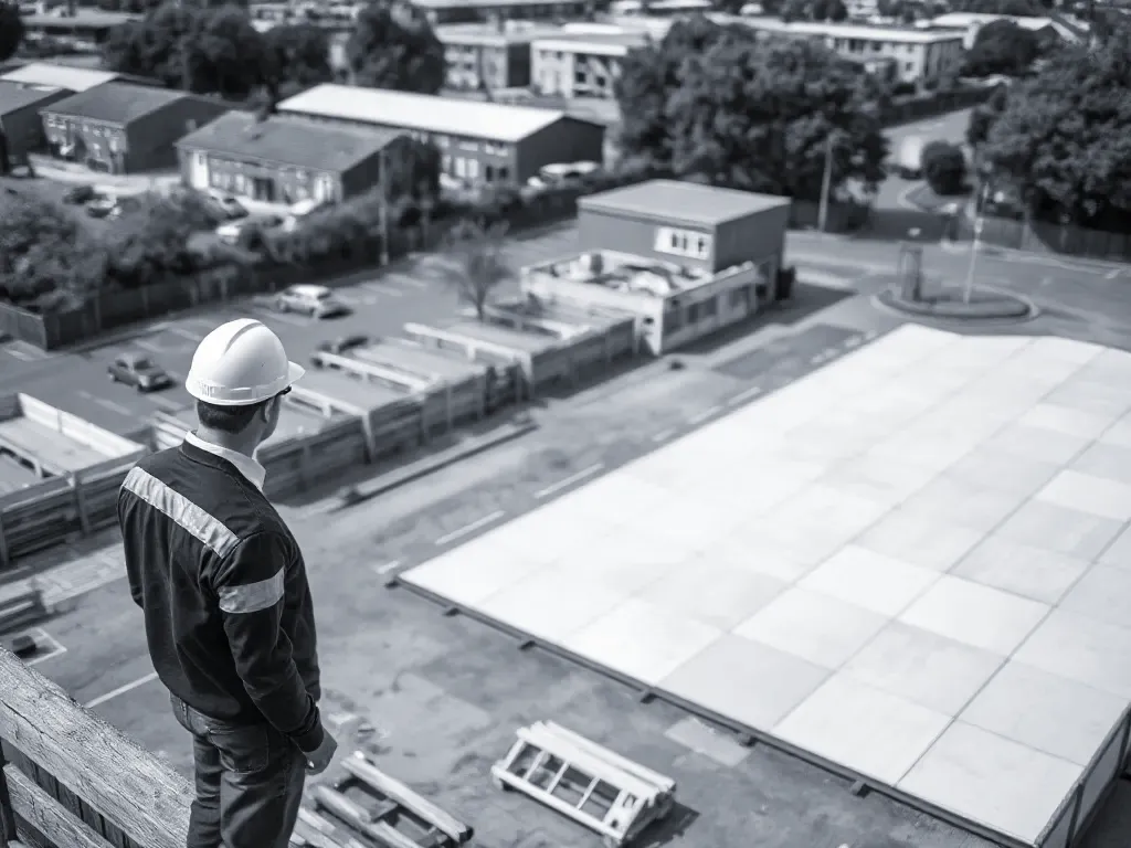 An elevated view across a site relevant to open market value near Leicester